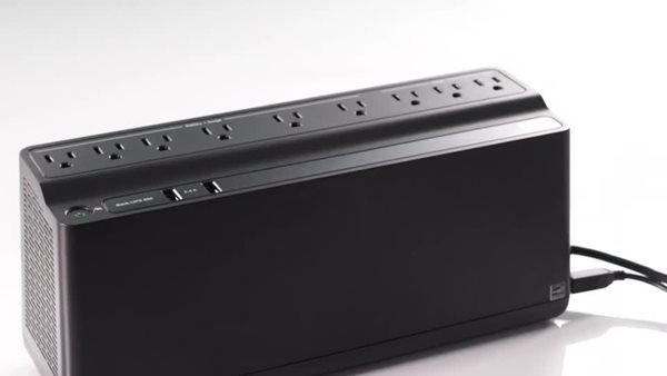 thumbnail video image 2 of APC UPS, 850VA UPS Battery Backup & Surge Protector with USB Charging, Uninterruptible Power Supply, Back-UPS Series (BE850M2), 2 of 7