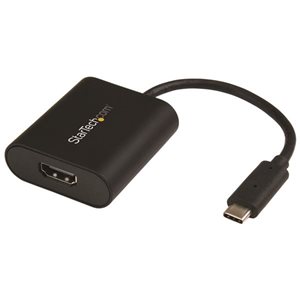 Connect your USB-C computer to an HDMI display, and prevent your laptop display from going to sleep during a presentation or meeting