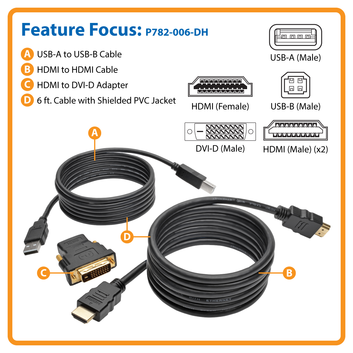 Tripp Lite 6ft HDMI DVI USB KVM Cable Kit - Thumbnail 5