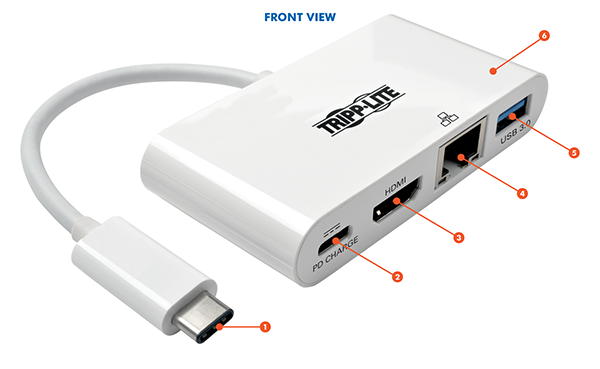 Tripp Lite C to Multiport Video Adapter Converter w/ USB-A Hub, USB -C PD Charging Port & Gigabit Po... | Dell USA