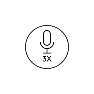 3-microphone and custom-tuned speaker