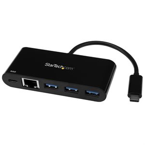 Turn a laptop USB-C port into three USB Type-A ports (5Gbps) and one GbE port, plus power and charge your laptop
