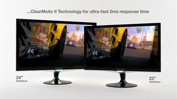 thumbnail video image 2 of ViewSonic VX2252MH 22 Inch 2ms 60Hz 1080p Gaming Monitor with HDMI DVI and VGA Inputs, 2 of 7