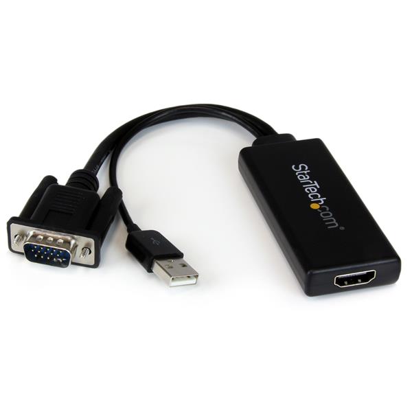 folie 1 von 5, vergrößern, startech.com vga auf hdmi adapter mit usb-audio & -stromversorgung – mobiler vga auf hdmi-konverter – 1080p