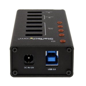 4 Port USB 3.0 Hub plus 3 Dedicated USB Charging Ports (2 x 1A & 1 x 2A) - Wall Mountable Metal Enclosure