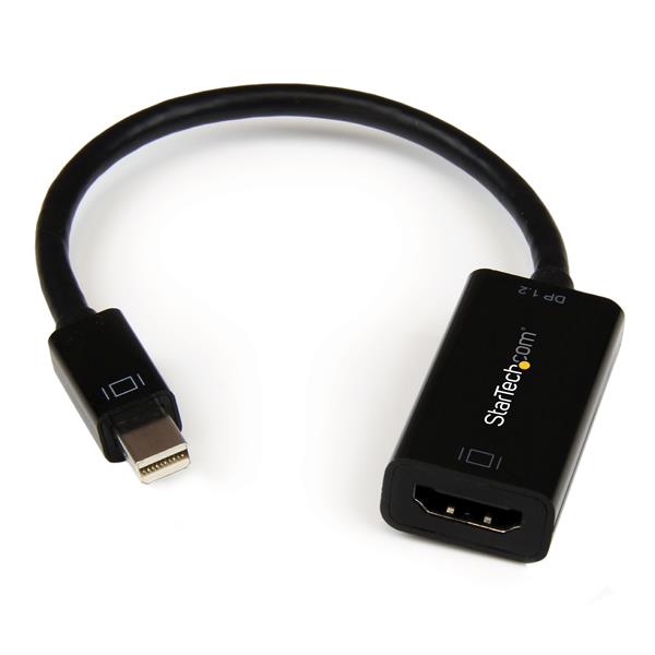 StarTech.com Mini DisplayPort to HDMI Audio / Video Converter - mDP 1.2 to HDMI Active Adapter for Ultrabook / Laptop - @ 30Hz - Black (MDP2HD4KS) - video converter - black