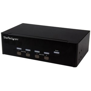 Control four Dual VGA, USB-equipped PCs with a single monitor, keyboard, mouse and audio peripheral set