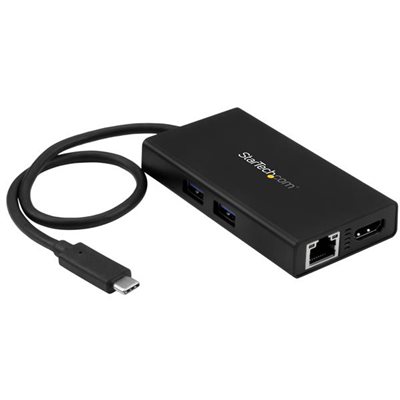 Power and charge your laptop through USB Type-C (5Gbps), and create a workstation virtually anywhere you go, adding 4K video, GbE, and two USB 3.0 ports