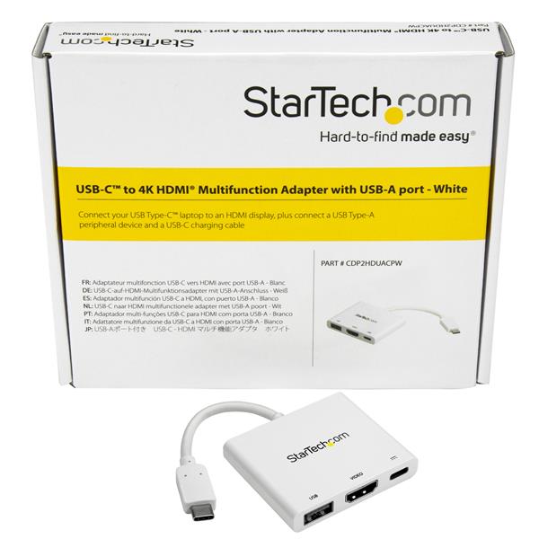 StarTech CDP2HDUACPW USB-C to HDMI Adapter - White - 4K 30Hz
