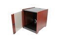 slide 3 of 5, zoom in, store it equipment discreetly in the office, with a stylish wood-finished server cabinet