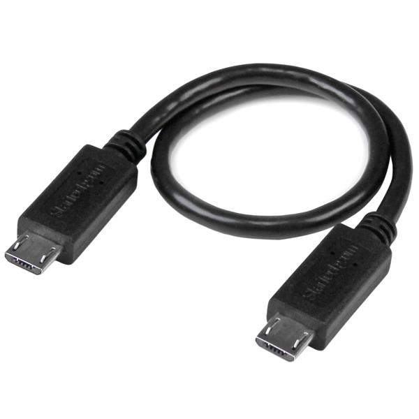StarTech.com 8in Micro USB to Micro USB Cable - Male to Male - Micro USB Cable for Mobile Device (UUUSBOTG8IN) - USB cable - Type B to Micro-USB Type
