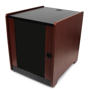 Store IT equipment discreetly in the office, with a stylish wood-finished server cabinet