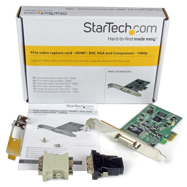 StarTech.com Carte d'acquisition vidéo HD PCI Express - HDMI / DVI / VGA /  Composante - Carte capture vidéo PCIe - 1080p - adaptateur de capture vidéo  - PCIe