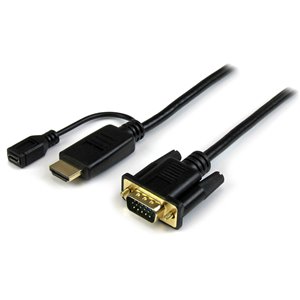 Grâce à ce câble adaptateur court de 91 cm, éliminez les enchevêtrements de câbles excessifs et les adaptateurs en connectant directement votre source HDMI à un moniteur/vidéoprojecteur VGA