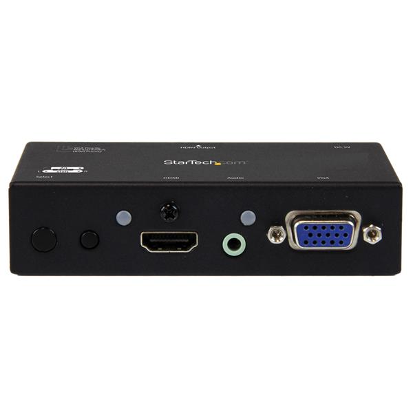 StarTech.com 2x1 VGA + to HDMI Switch / Selector Box - 1080p Multi Video Input Automatic Switcher - 2 In 1 Monitor Out (VS221VGA2HD) - video/audio switch