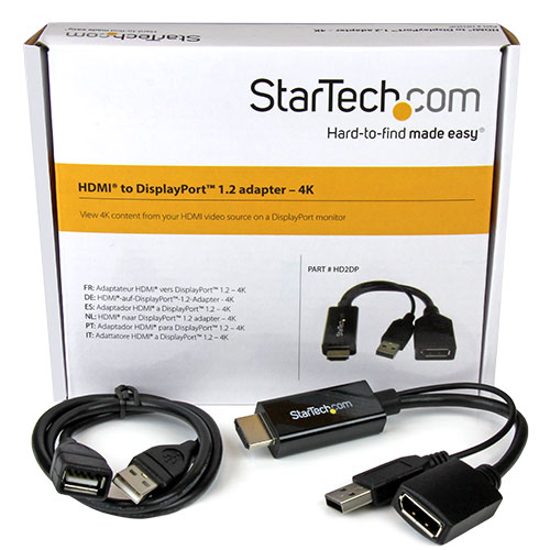 StarTech.com 4K 30Hz HDMI to DisplayPort Video Adapter w/ USB Power - 6 in  - HDMI 1.4 (Male) to DP 1.2 (Female) Active Monitor Converter (HD2DP) -  câble adaptateur - DisplayPort / HDMI - 10 in