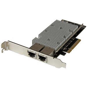 Add two 10 Gigabit Ethernet ports (10Gbps) to a client, server or workstation through one PCI Express slot