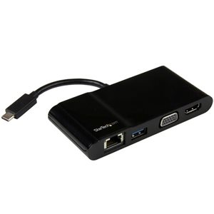 Turn your laptop into a compact workstation wherever you work or go, adding video, Gigabit Ethernet, and a USB 3.0 port through USB Type-C (5Gbps)