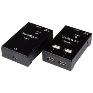 Connect four USB 2.0 devices away from your computer over Cat5 (40m) or Cat6 (50m)