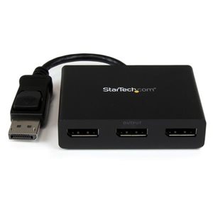 Use this adapter to connect three independent displays to a single DP 1.2 port