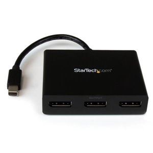 Use this adapter to connect three independent displays to a single mDP 1.2 port