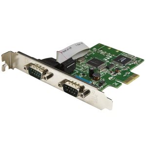 Add two high performance RS232 serial ports (DB9) to your low or full-profile computer, through a PCI Express slot