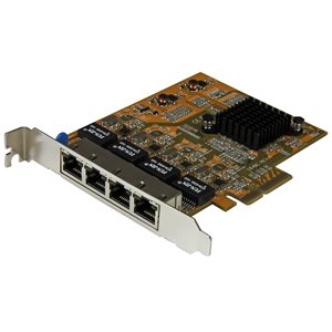 Add four Gigabit Ethernet ports to a client, server or workstation through one PCI Express slot