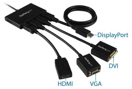 StarTech.com Hub MST Adaptateur Multi-écrans - Répartiteur de Transport  Vidéo Multi-stream/vers 3 Moniteurs/3 Ports d'affichage Windows DP vers DP  1.4 4k pour PC (MST14DP123DP) - Répartiteur vidéo/audio - 4 x DisplayPort 