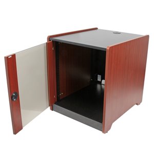 Blend your server and networking equipment into your office decor, with a stylish wood-paneled design