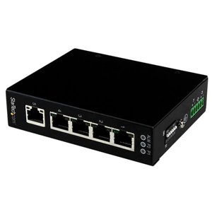Network up to 5 Ethernet devices through a rugged, industrial Gigabit Ethernet switch - DIN / Wall Mountable