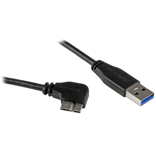 fravær pude Støjende StarTech.com 1m 3 ft Slim Micro USB 3.0 Cable M/M - Right-Angle Micro-USB -  USB 3.0 A to Micro B - Angled Micro USB - USB 3.1 Gen 1 5Gbps (USB3AU1MRS) -