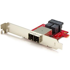 Convert two internal SFF-8643 ports into two external SFF-8644 ports