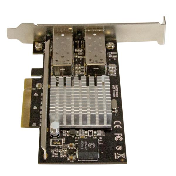 slide 4 of 4, show larger image, add two 10 gigabit fiber ethernet ports (10 gbps per port) to your server or workstation - using the sfp+ transceiver of your choice