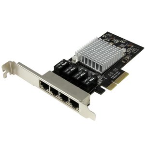 Add four Gigabit Ethernet ports to a client, server or workstation through a single PCI Express slot
