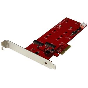 Add two Next Generation Form Factor (NGFF) M.2 SATA SSDs to your computer through PCI Express