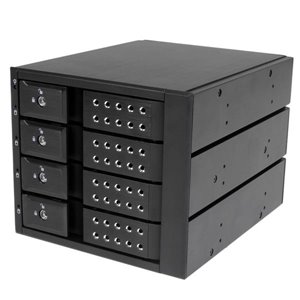 Connect and hot swap four 3.5in SATA III or SAS II hard drives to your computer system in three 5.25” bays, with support for transfer speeds up to 6 Gbps
