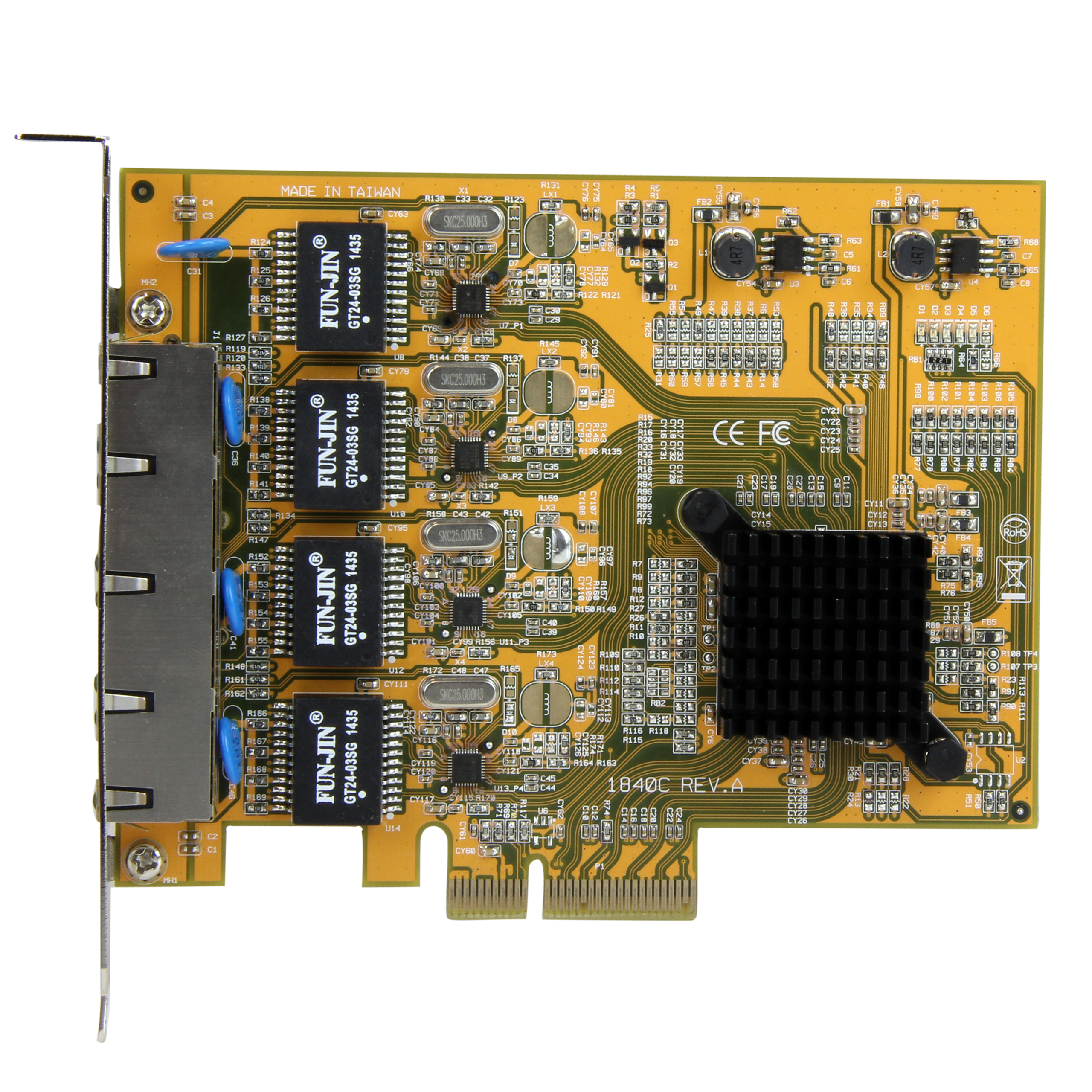 StarTech.com 4 Port PCIe Network Card - Low Profile - RJ45 Port - Realtek  RTL8111G Chipset - Ethernet Network Card -