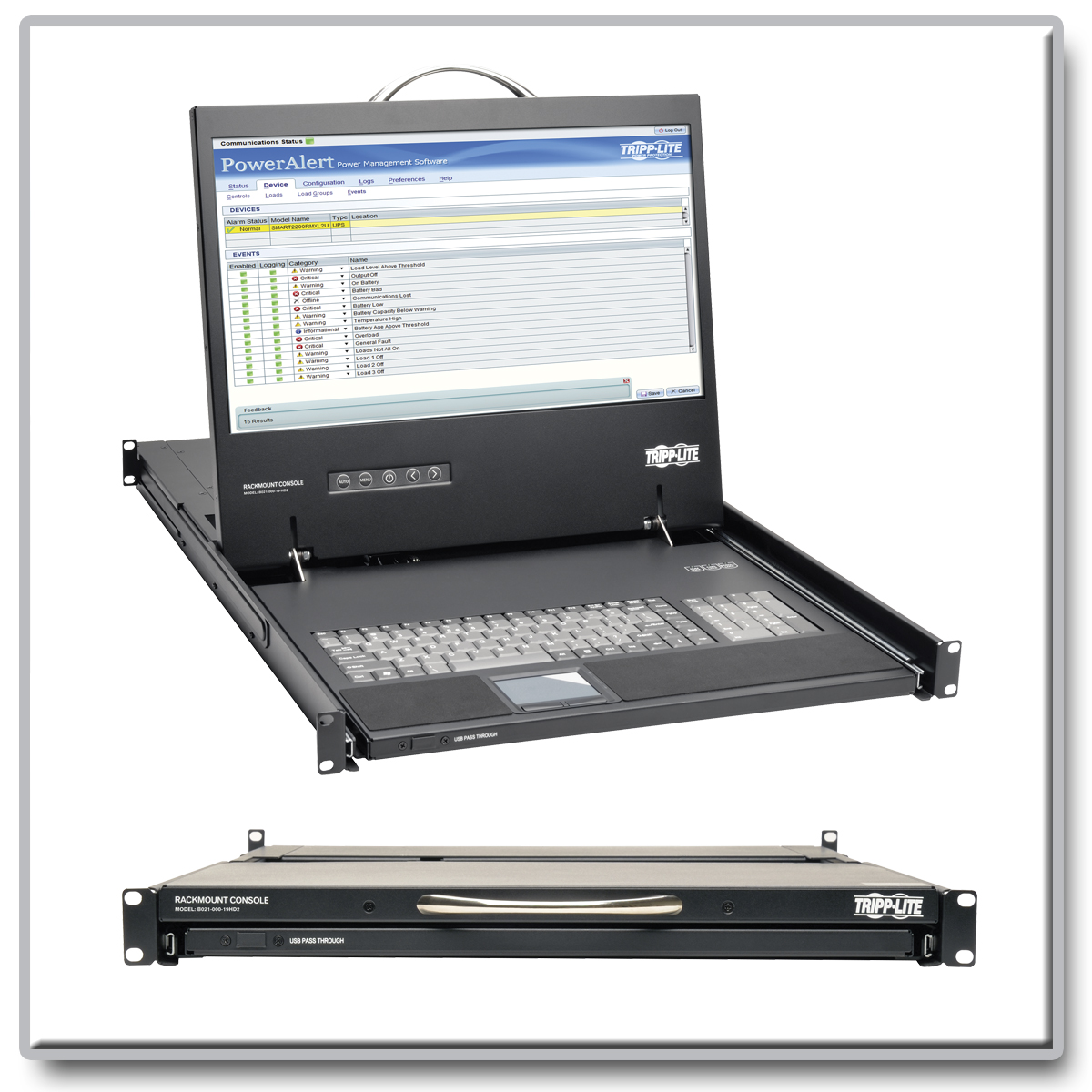 Tripp B02100019HD2 Tripp Lite Rack Console 1URM DVI, VGA for KVM