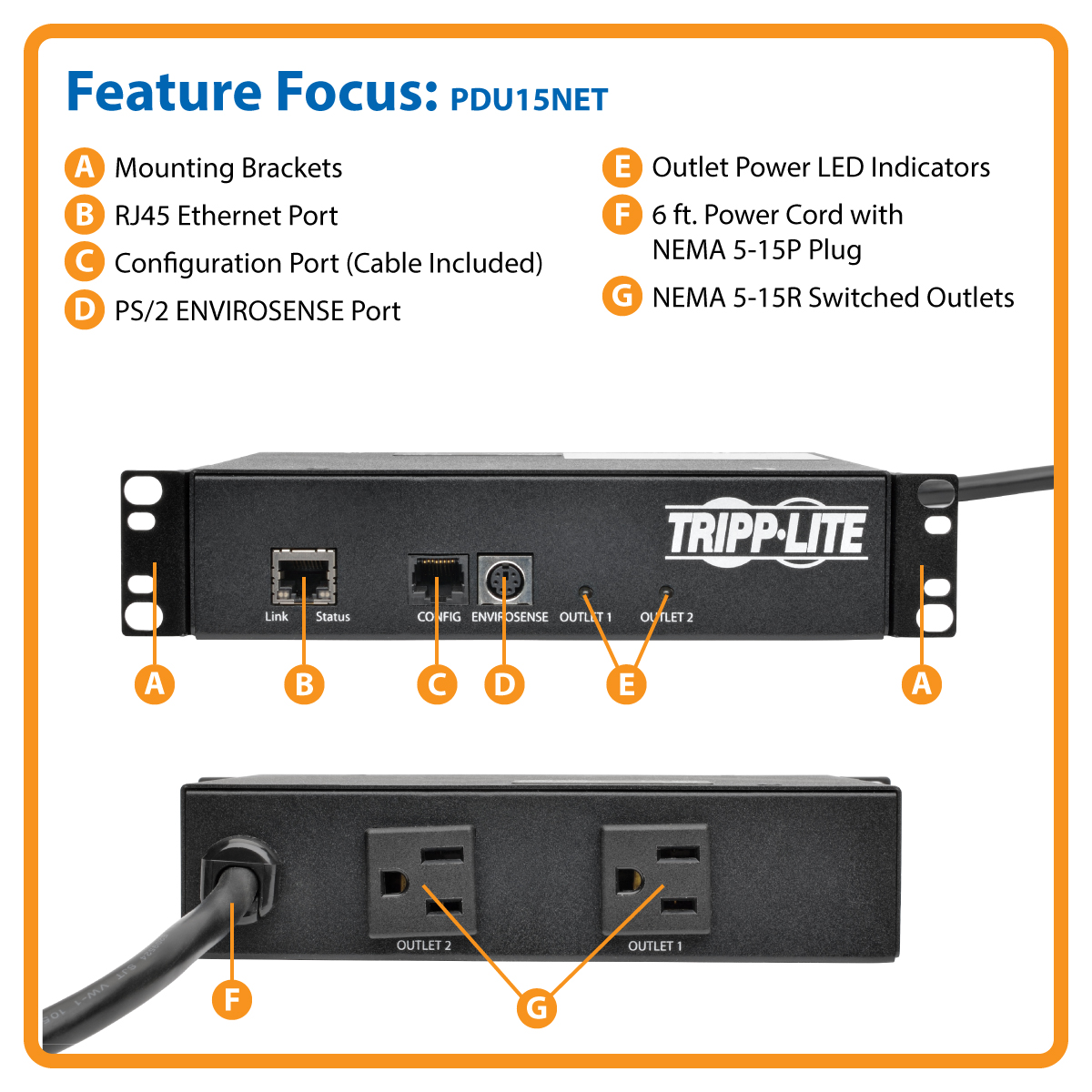 Tripp Lite PDU Switched Mini 1.4kW 120V 2 x 5-15R 100-127V Input 