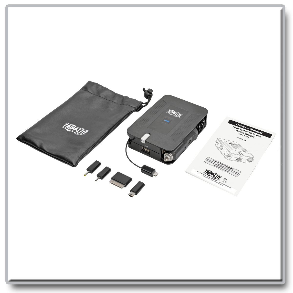 Tripp Lite Mobile Portable Charger Laptop Tablet Smartphone AC USB 4in1 power adapter kit