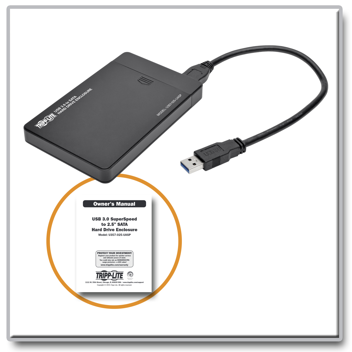 Tripp Lite USB 3.0 SuperSpeed to SATAIDE Adapter 2.53.55.25 Hard Drives  Storage controller 2.5 3.5 SATA 6Gbs USB 3.0 black for PN U360 004 R U360  412 - Office Depot
