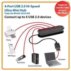 Conveniently Connect Up to 4 USB 2.0 Devices