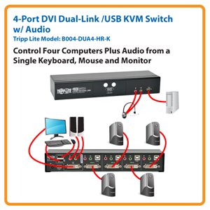 4-Port DVI Dual-Link/USB KVM Switch w/Audio