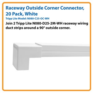 Tripp Lite Raceway Inside Corner Connector for Cable Wiring Duct