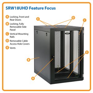 18U Heavy-Duty, Side-Mounting Wall Mount Rack Enclosure Server Cabinet
