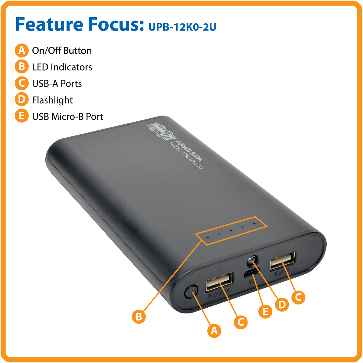 Tripp Lite Portable Mobile Power Bank USB Battery Charger power