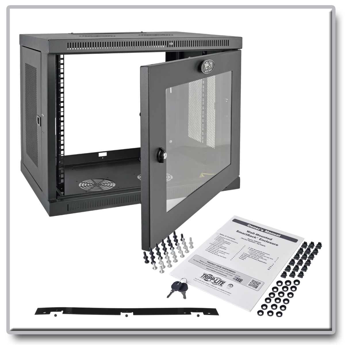 Tripp Lite 9U Wall Mount Rack Enclosure Server Cabinet w/ Acrylic Glass ...