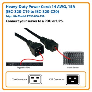 Power Your Server Applications with P036-006-15A, Heavy-Duty Power Extension Cord, 6ft.