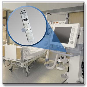 4-Outlet Power Strip with Surge Protection for Use in Patient-Care Vicinities