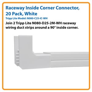 Tripp Lite Raceway Inside Corner Connector for Cable Wiring Duct